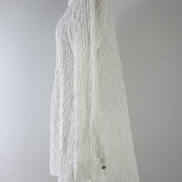 Habitat Womens Large Ivory White LS Cotton Blend Button Shirt Relaxed Stretchy - Picture 12 of 13